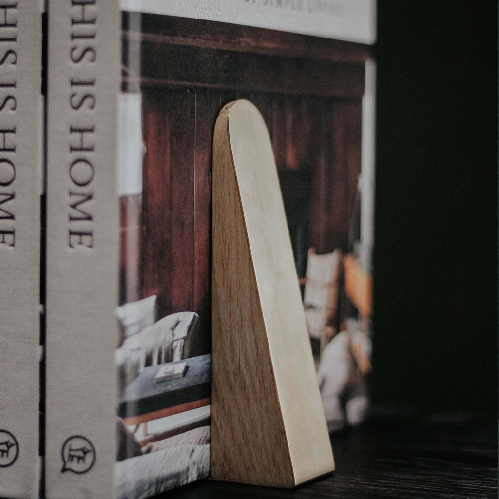 Oak Bookend with Brass