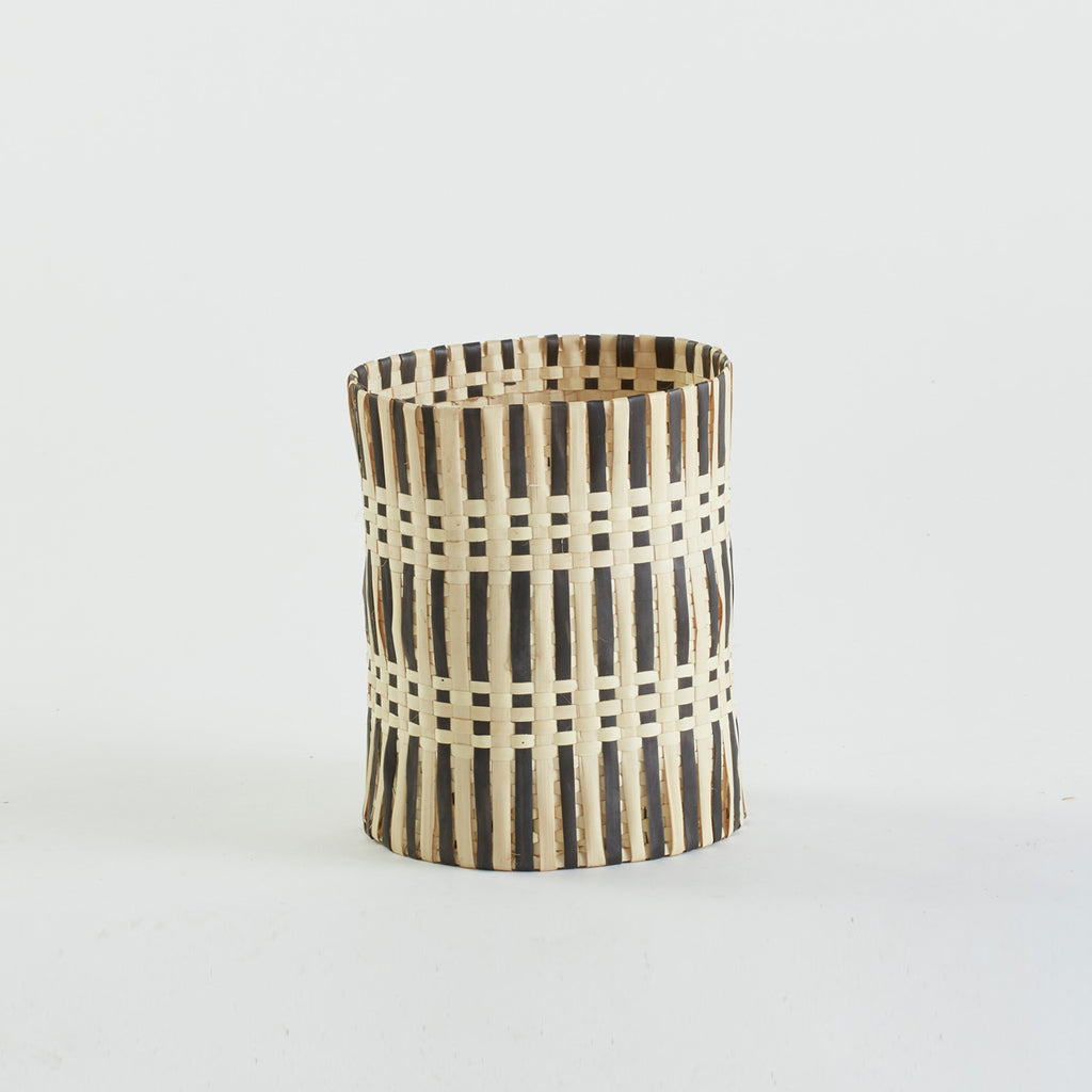 Wastepaper Basket in Natural and Black