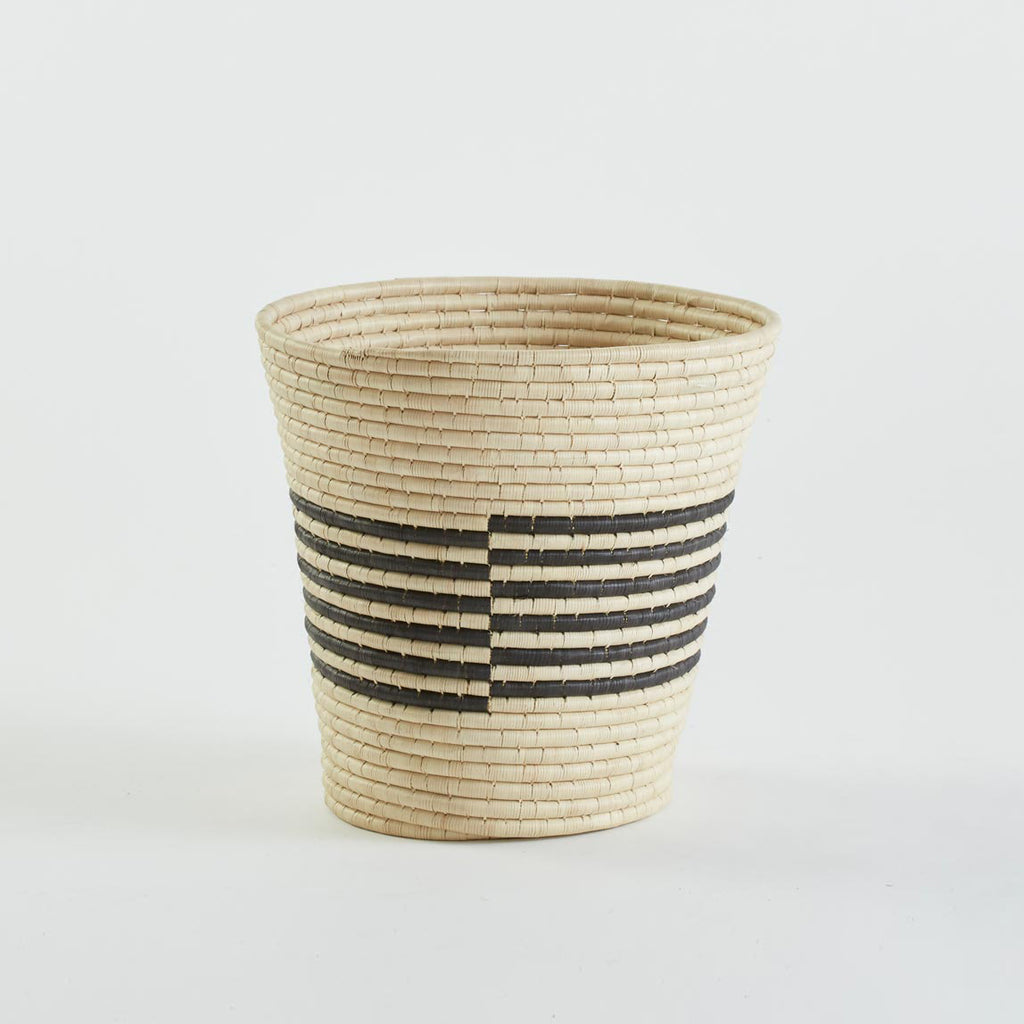 Zora Basket, Natural with Black Stripes