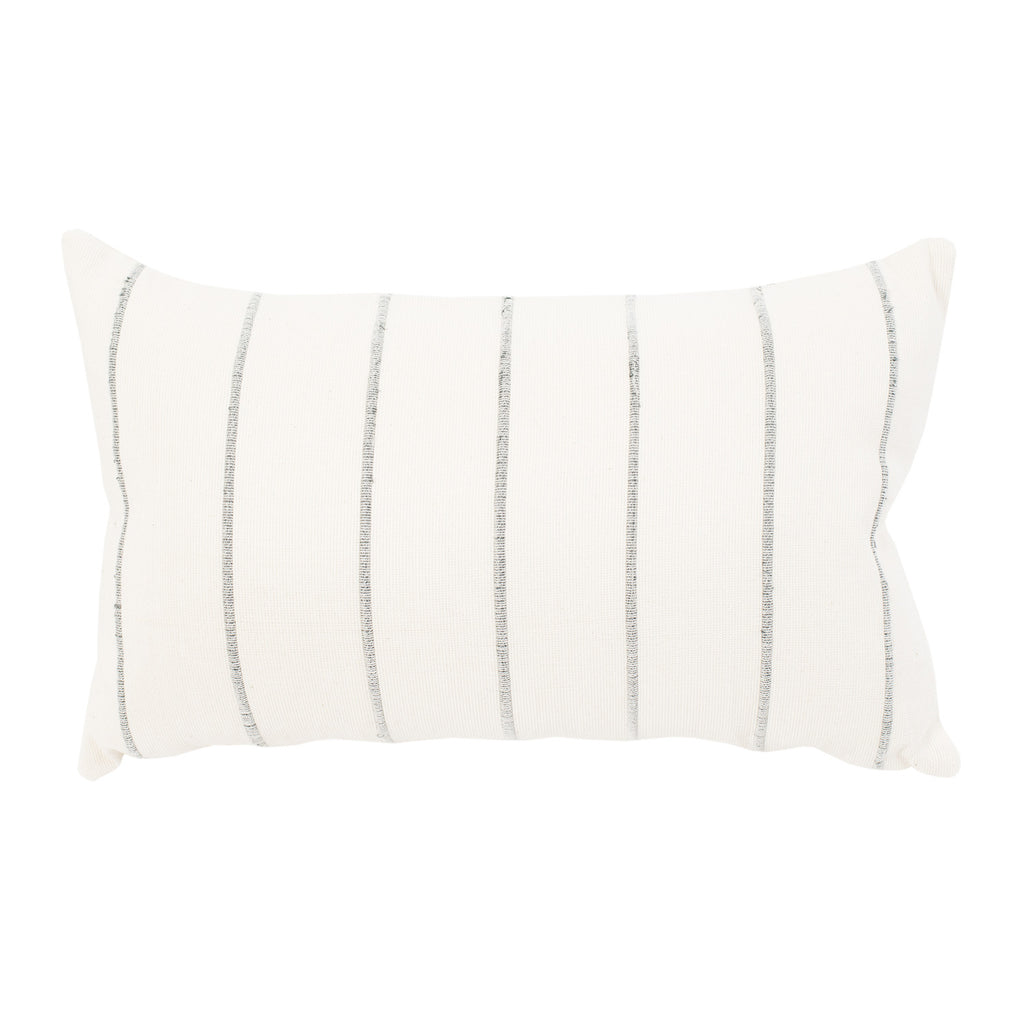 Recycled Stripe Pillow in Grey