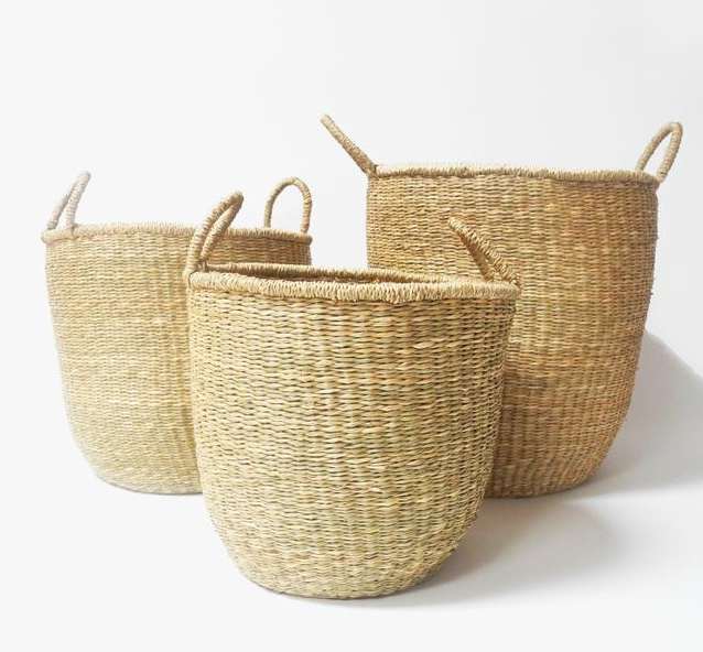 Tall Seagrass Basket with Handles