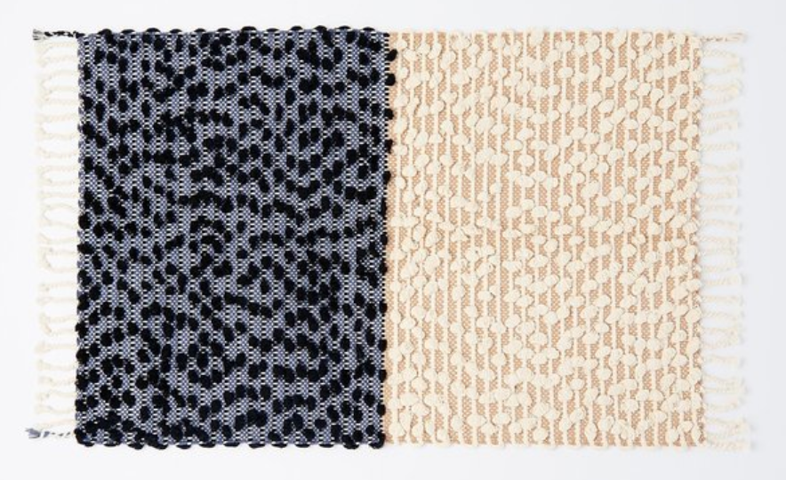 Split Bathmat in Black and Neutral