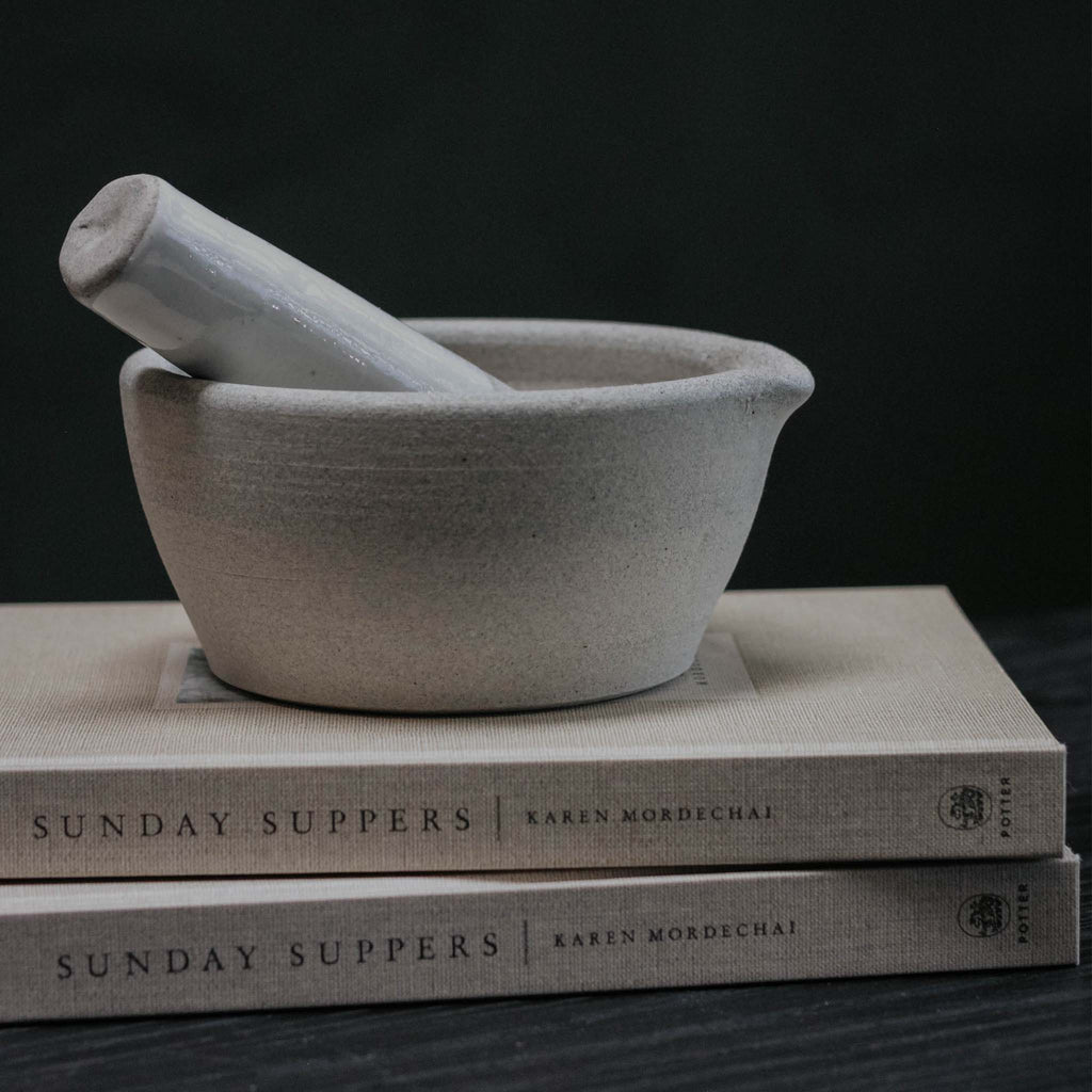 Stoneware Mortar And Pestle