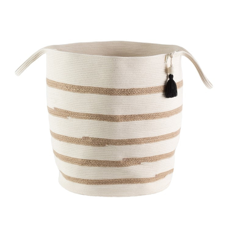 Floor Basket in Ivory and Jute, Large