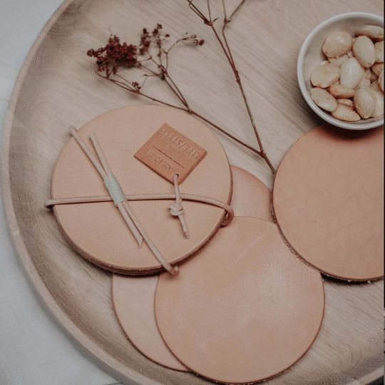 Studio LIFE/STYLE x Made Solid Tan Leather Coasters